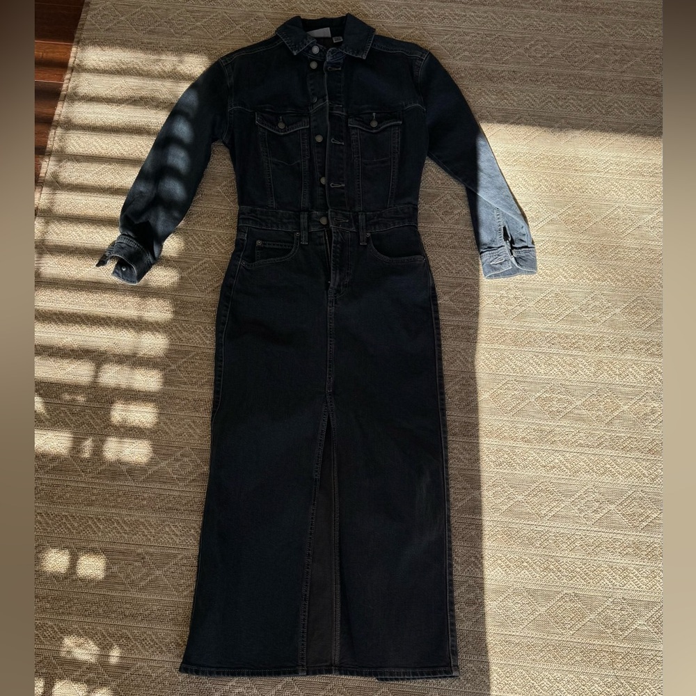 Target Black Denim Maxi Dress 0 - Picture 2 of 4